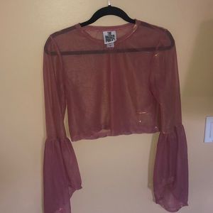 Mesh gold shine Crop top